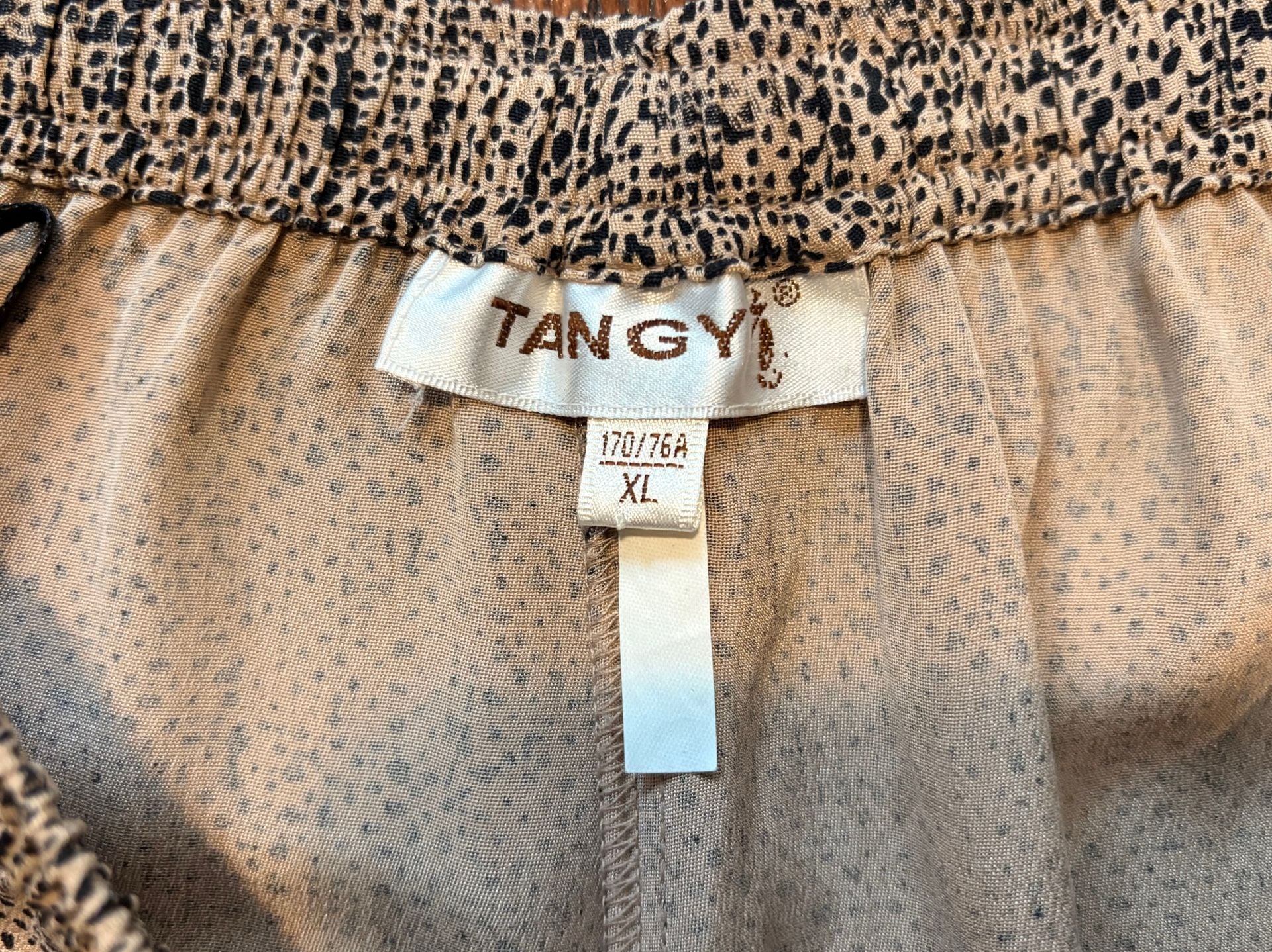 TANGY Collection 100% Mulberry Silk Leopard Print Wide-Leg Pants | Size XL 3