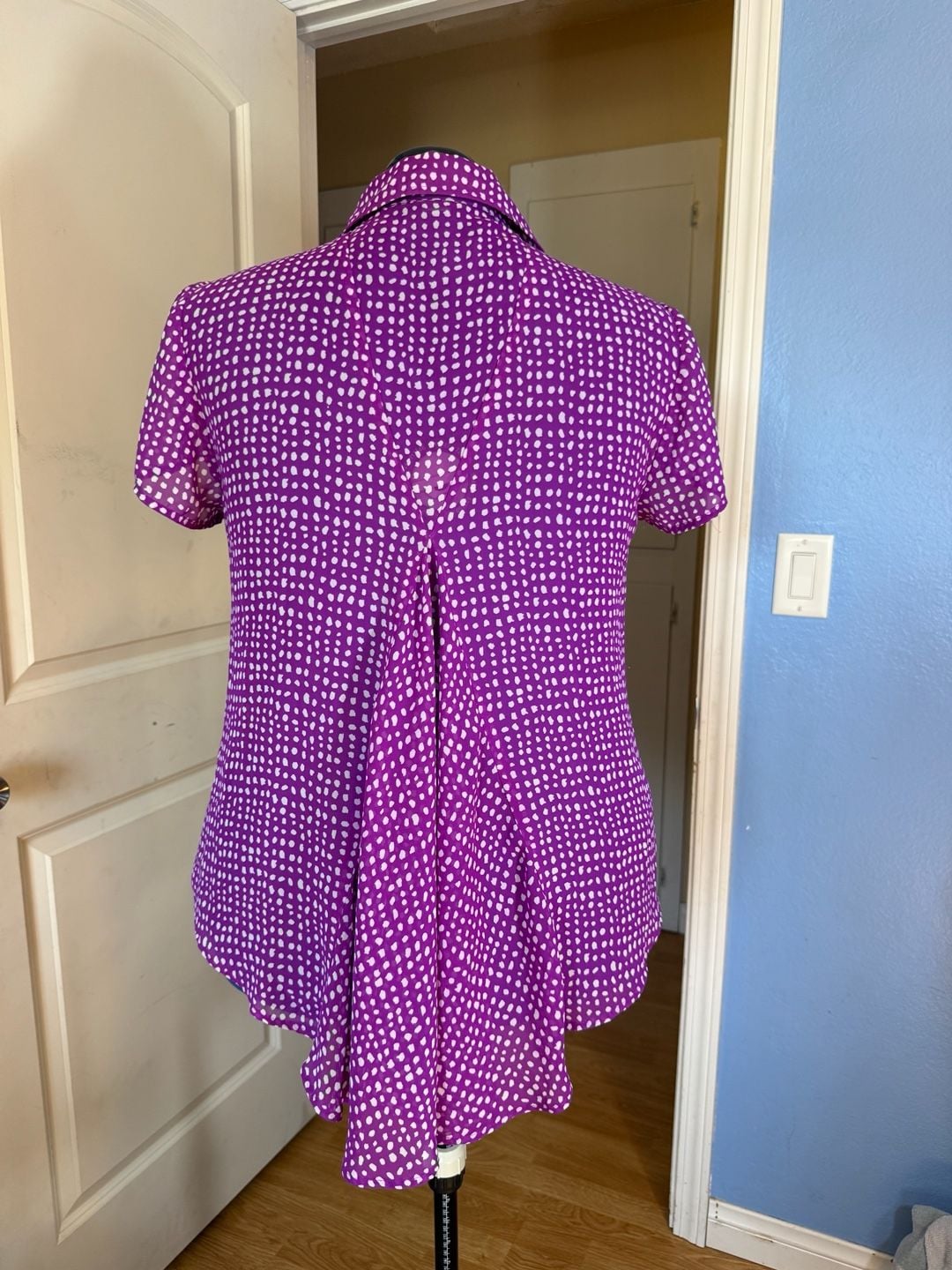 Torrid 0 purple Polka Dot Plus Size Blouses for Women XL 3