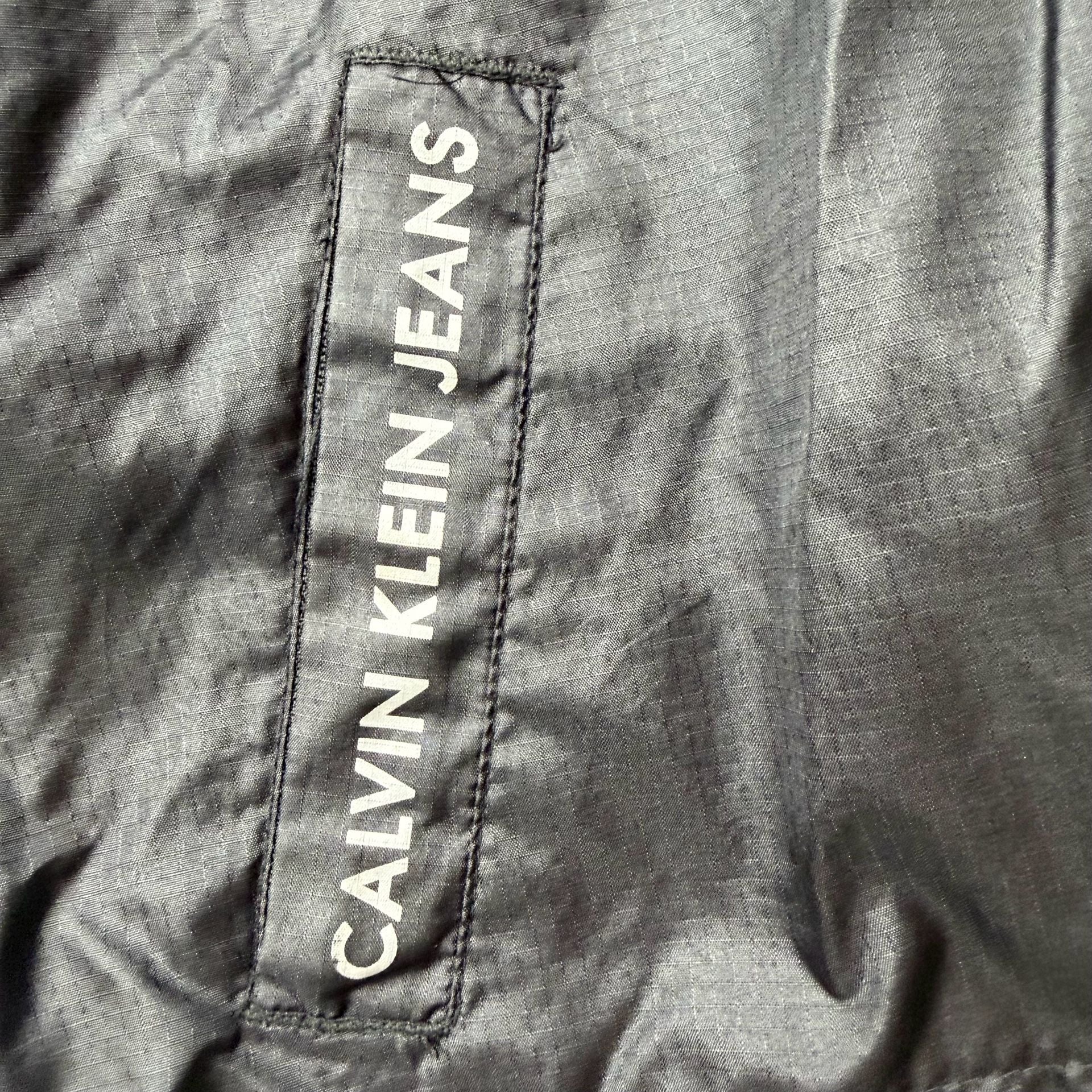 Vintage 1990’s Calvin Klein Jeans Windbreaker Jacket Size S Black Logo Hooded 7