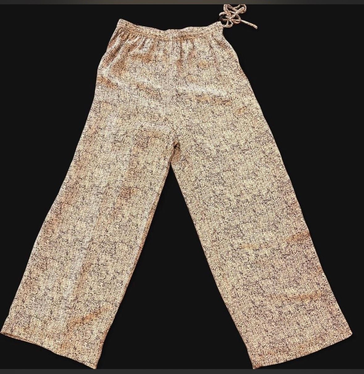 TANGY Collection 100% Mulberry Silk Leopard Print Wide-Leg Pants | Size XL 2
