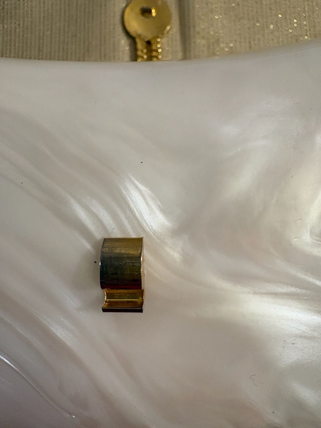 Y & S Original White Pearl Acrylic Clutch Purse 7
