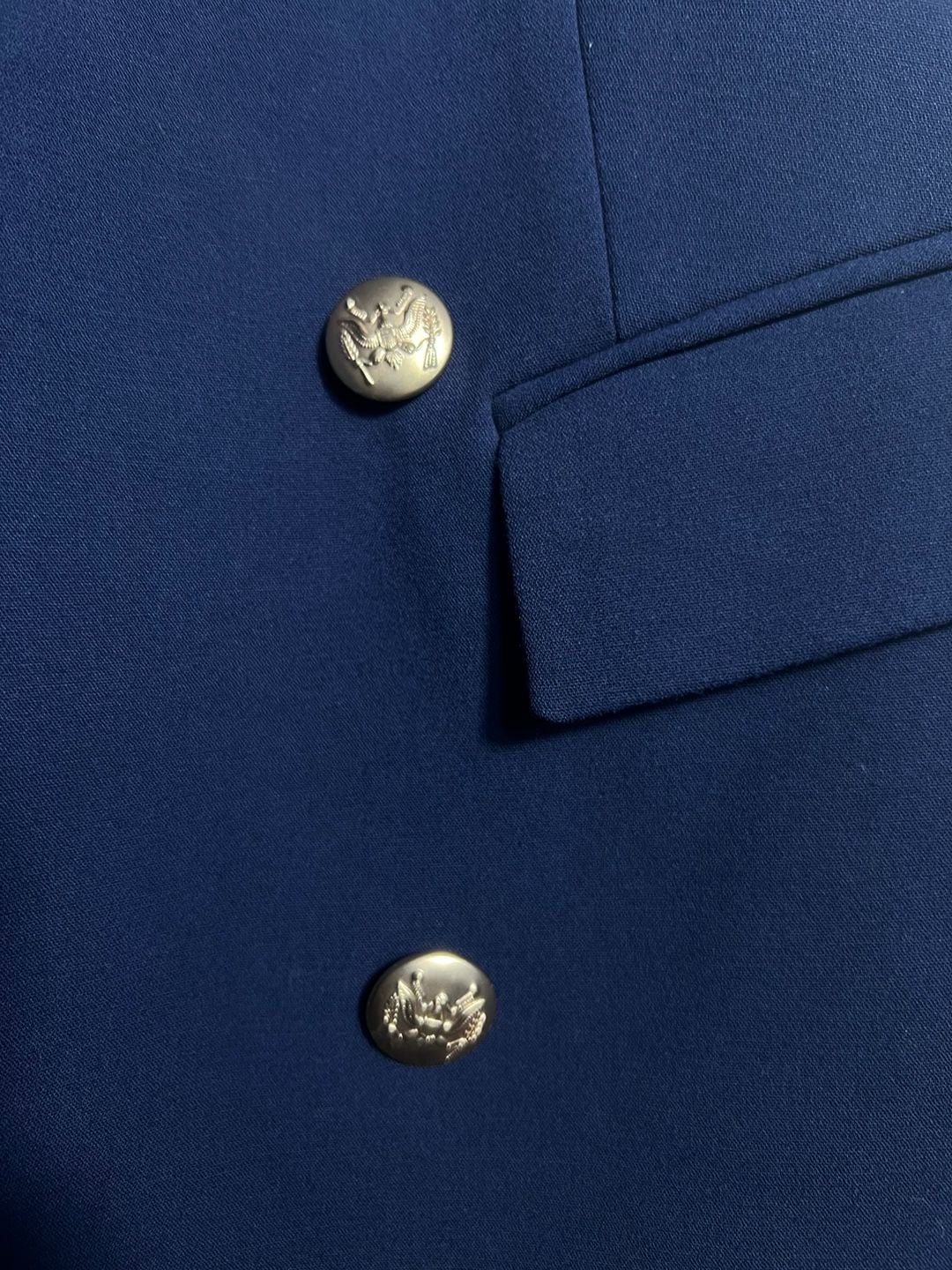 The Limited XS Navy Blue Double Breasted Sleeveless Blazer Vest Gold Buttons 7
