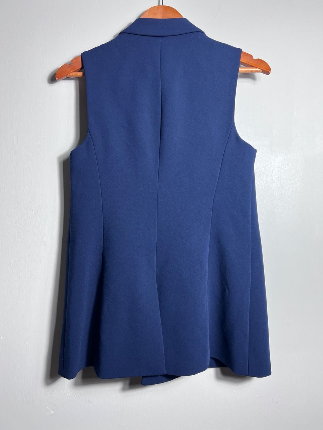 The Limited XS Navy Blue Double Breasted Sleeveless Blazer Vest Gold Buttons 12