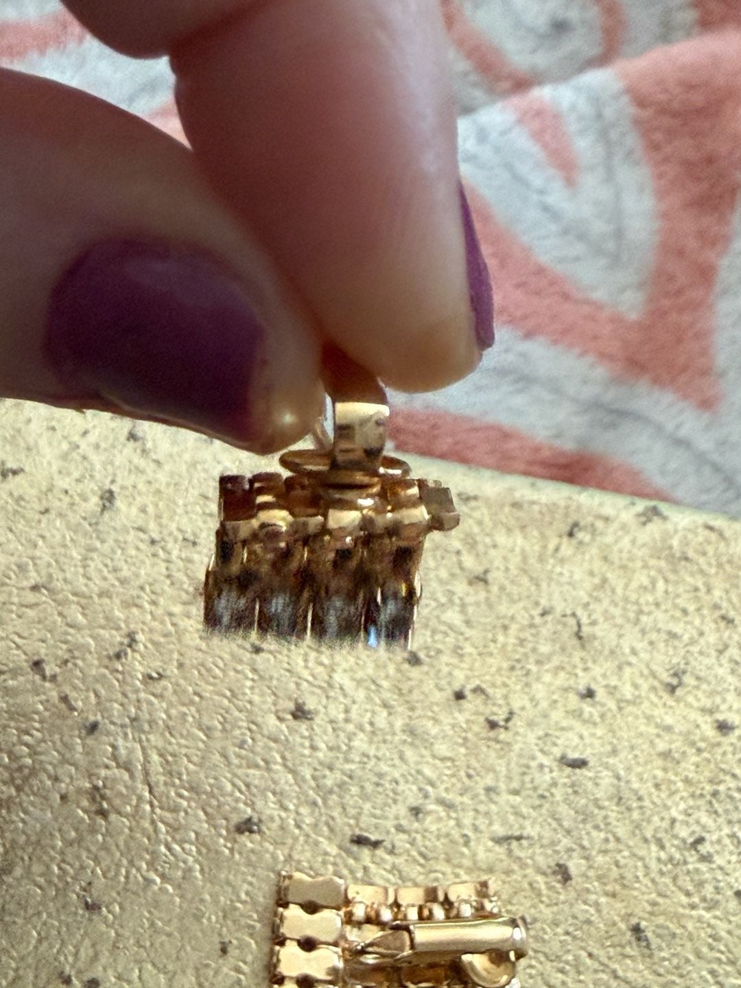 Vintage Gold Tone Open Weave Crystal Clip-On Earrings 6
