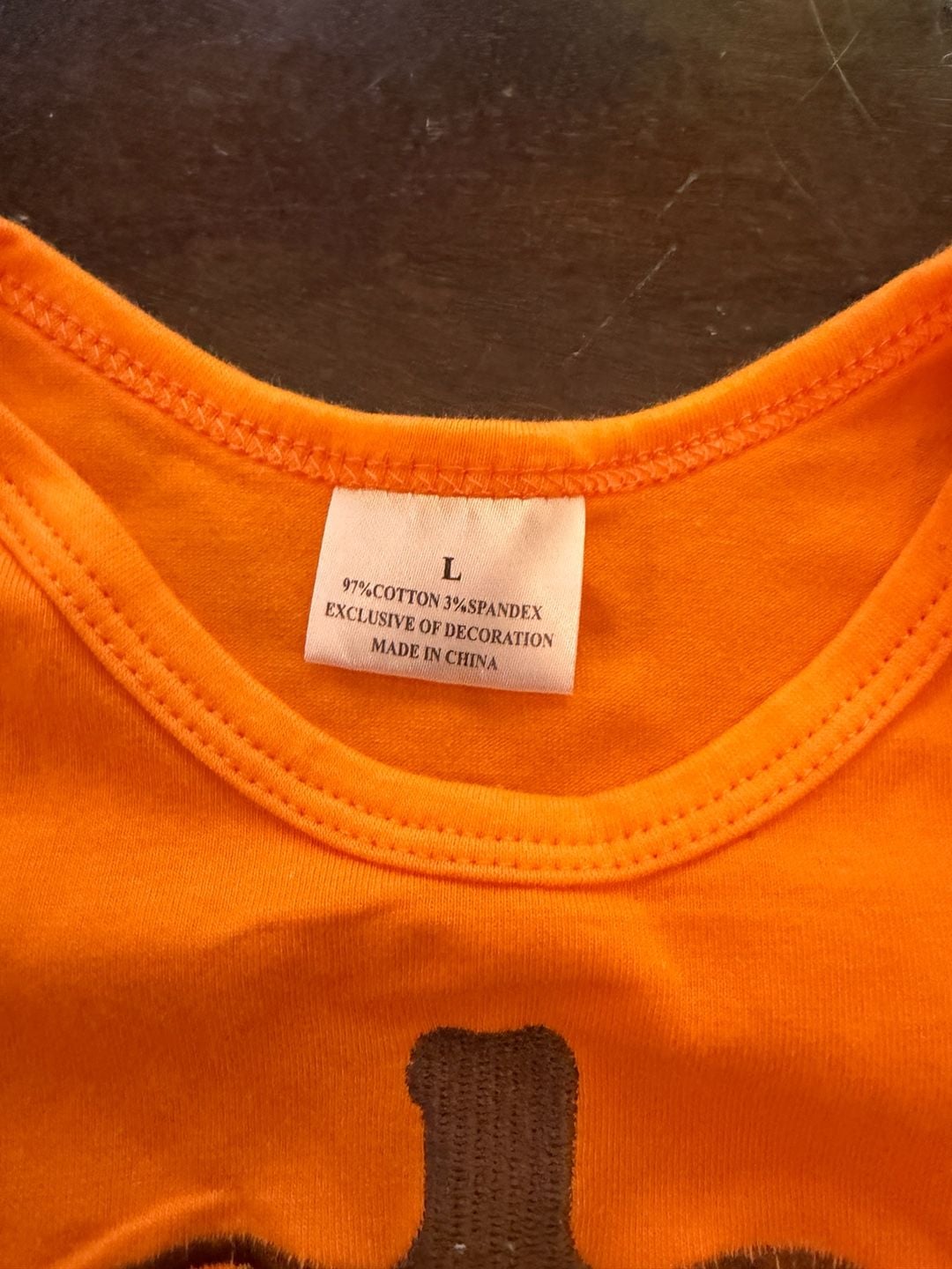 Unbranded Halloween Pumpkin Tutu Bodysuit Size L (18/24m) Orange Green 4