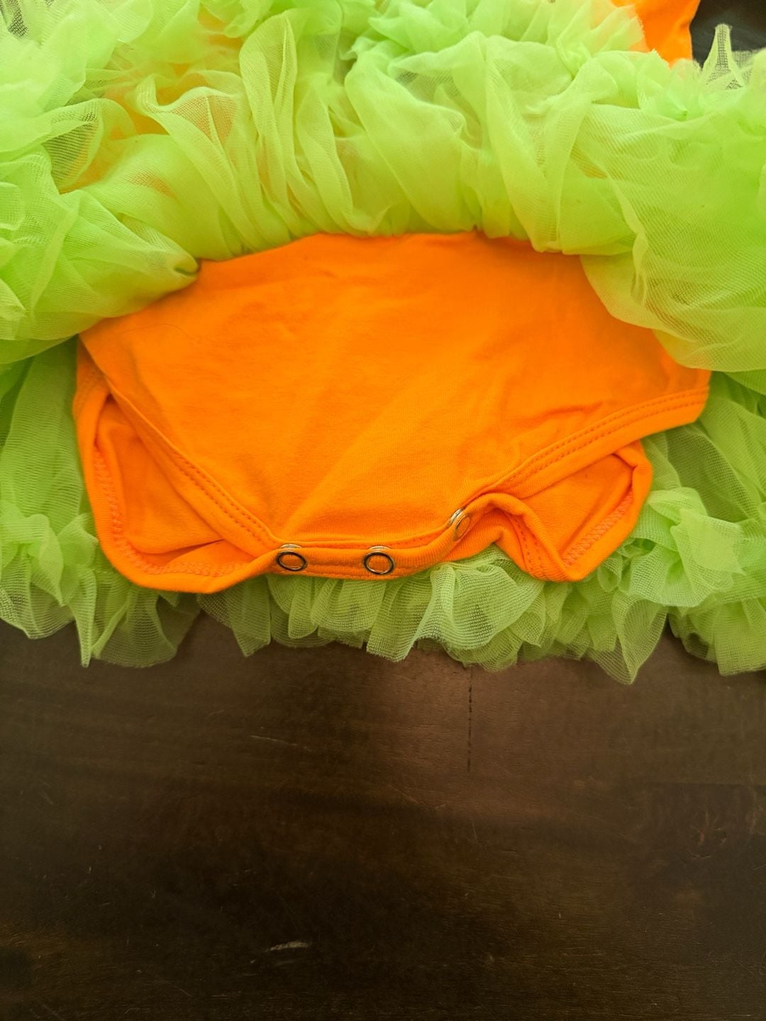Unbranded Halloween Pumpkin Tutu Bodysuit Size L (18/24m) Orange Green 5