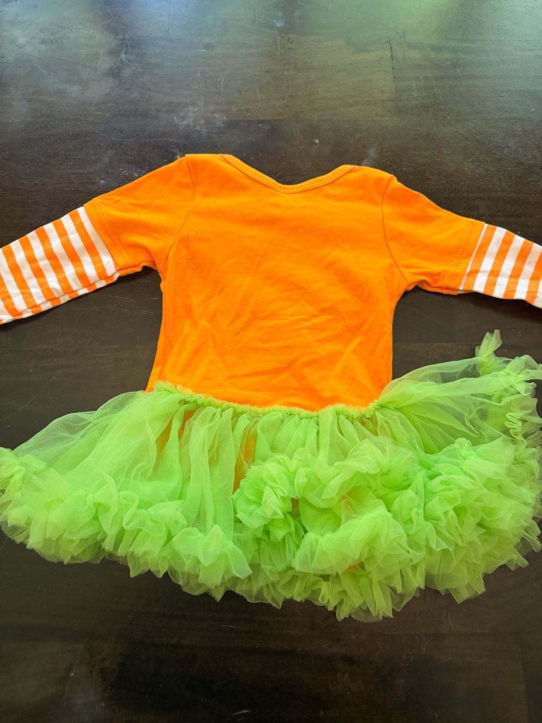 Unbranded Halloween Pumpkin Tutu Bodysuit Size L (18/24m) Orange Green 6