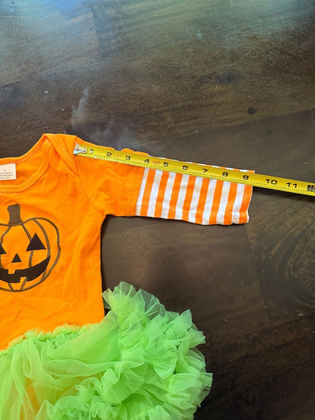 Unbranded Halloween Pumpkin Tutu Bodysuit Size L (18/24m) Orange Green 9