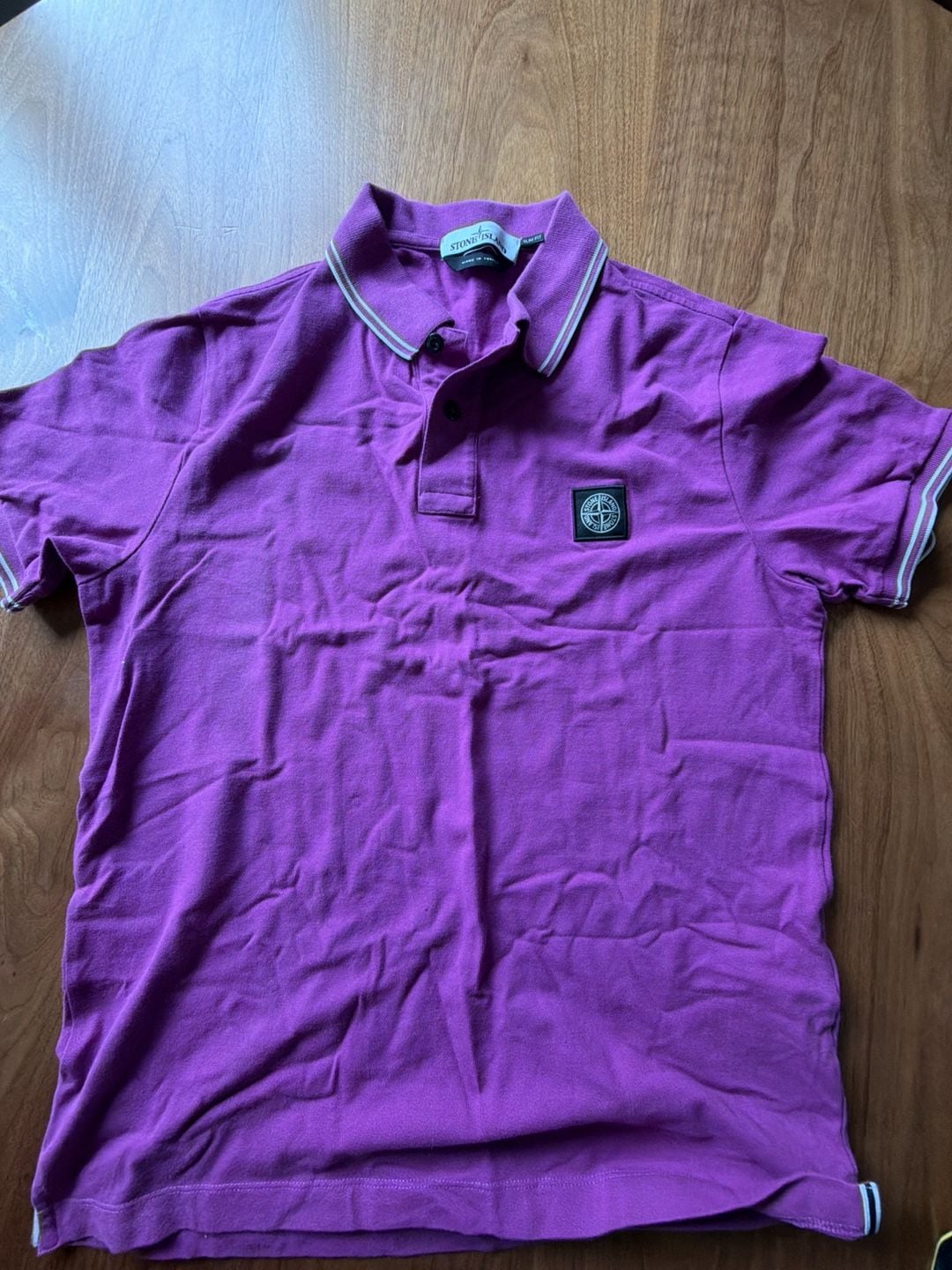 Stone Island Slim Fit Polo Size XL Purple Compass Patch 2