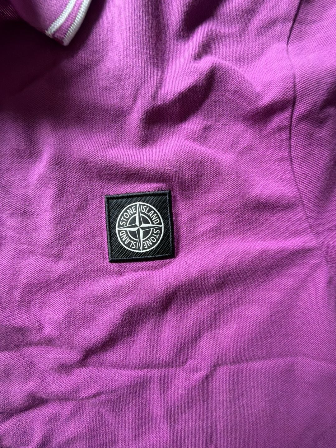 Stone Island Slim Fit Polo Size XL Purple Compass Patch 4