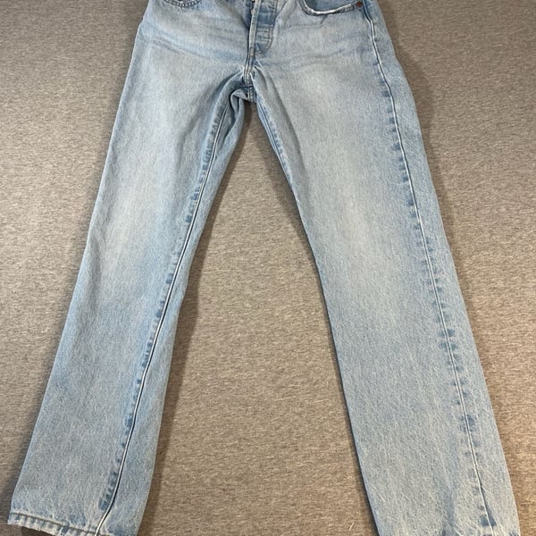 Levi's 501 Straight Leg Button Fly Denim Blue Jeans Size 26x29