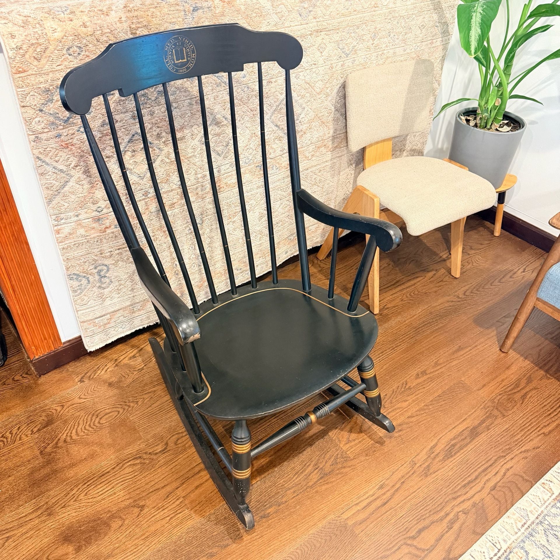 Vintage - University Of Michigan Standard Rocking Chair Black Gold 1