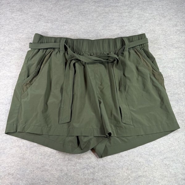 Eddie Bauer Women's Olive Green Pull-On Elastic Waist Athletic Hiking Shorts XL