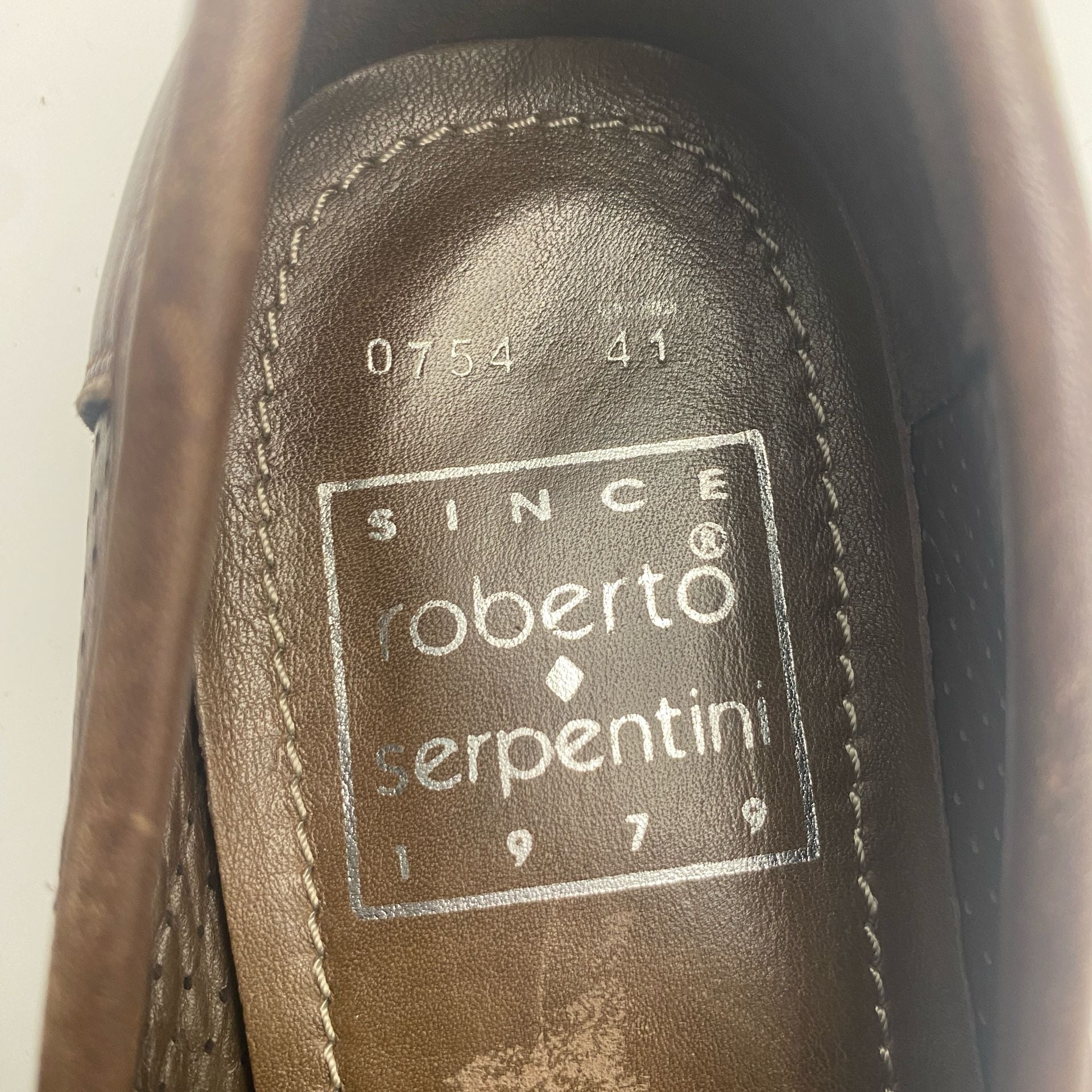 Roberto Serpentini 754 Size 41 Brown Perforated Leather Bit Loafers (DS1037) 8