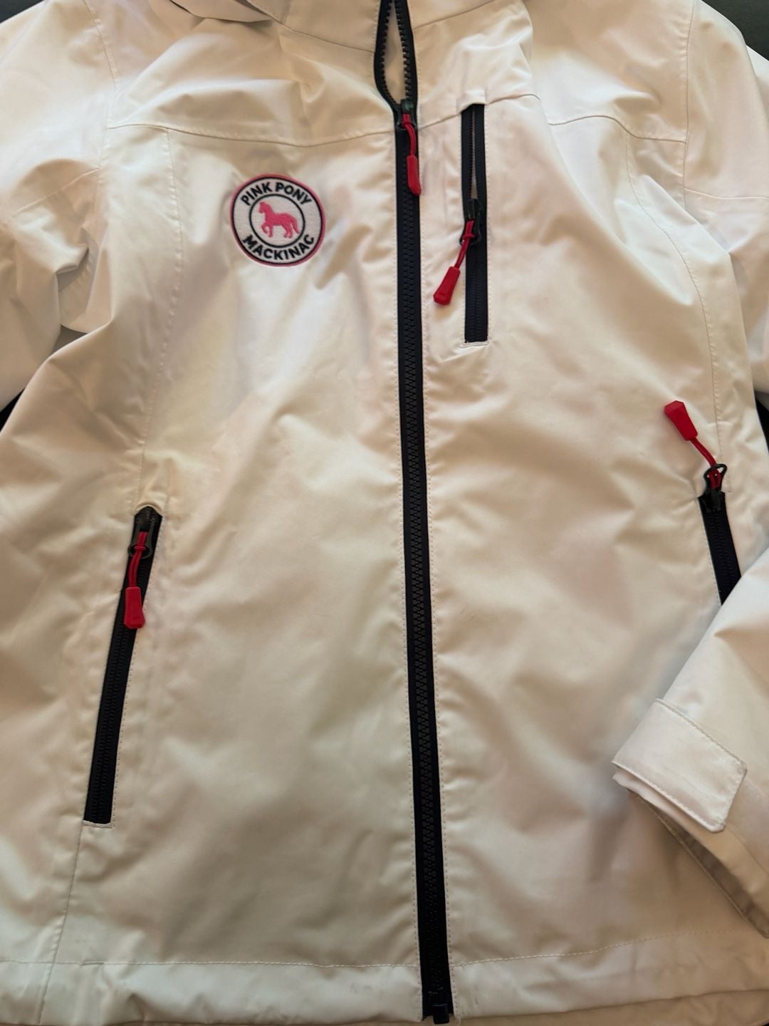 Helly Hansen Crew Hooded Midlayer Jacket Size XS/TP White Pink Pony Mackinac 6