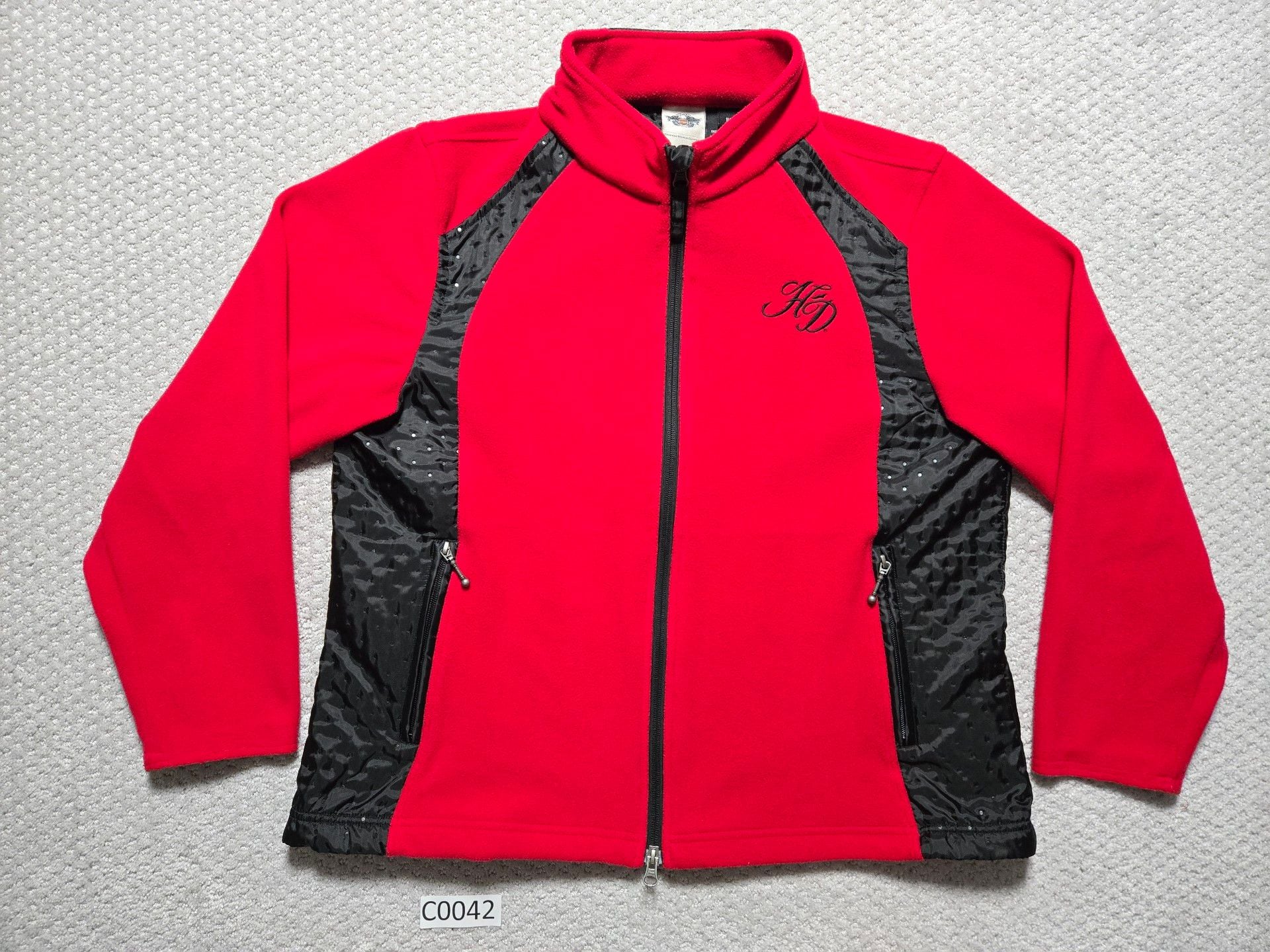 Harley Davidson Fleece Jacket Size 1W Red Black Full Zip 3