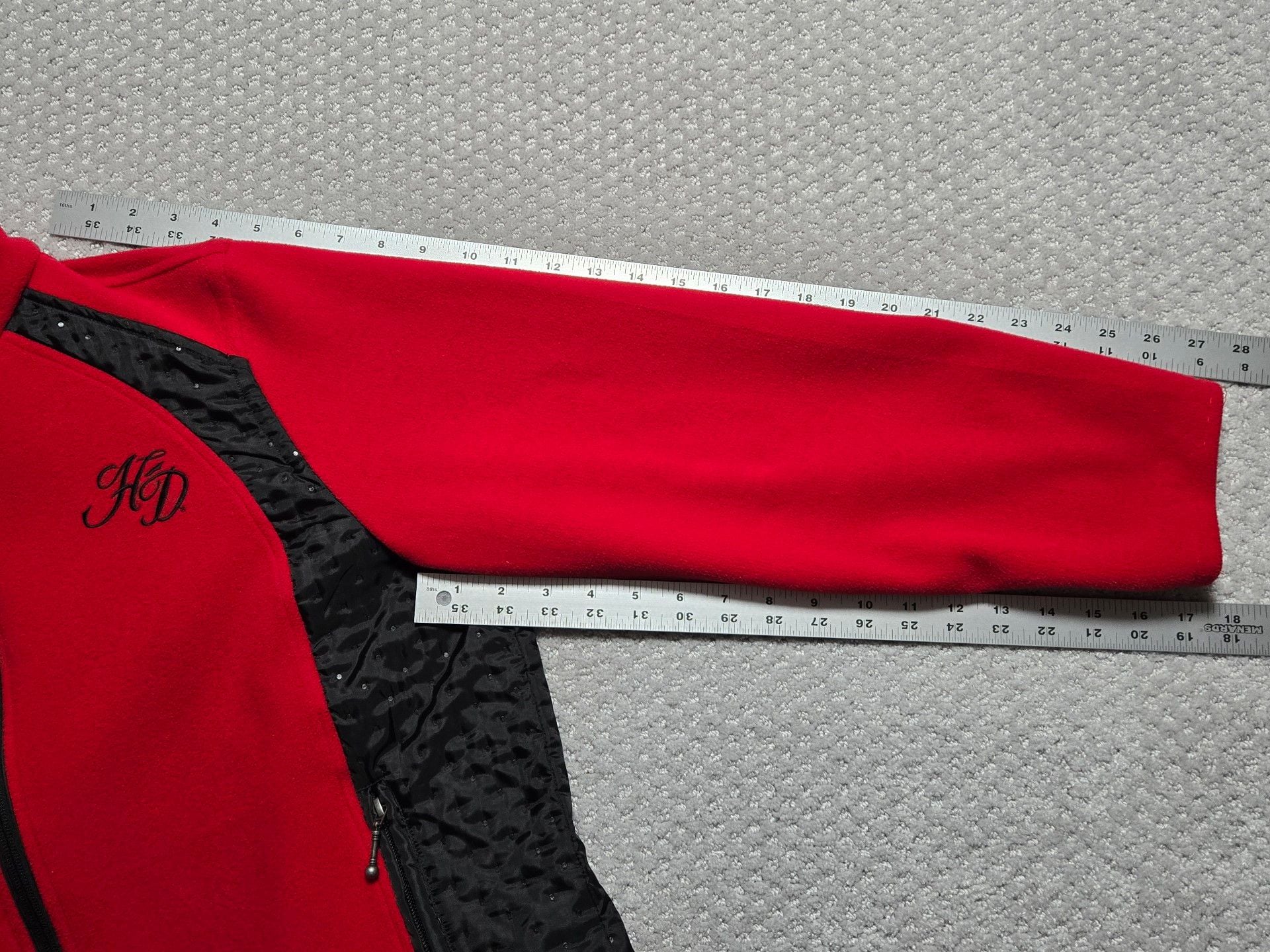 Harley Davidson Fleece Jacket Size 1W Red Black Full Zip 8