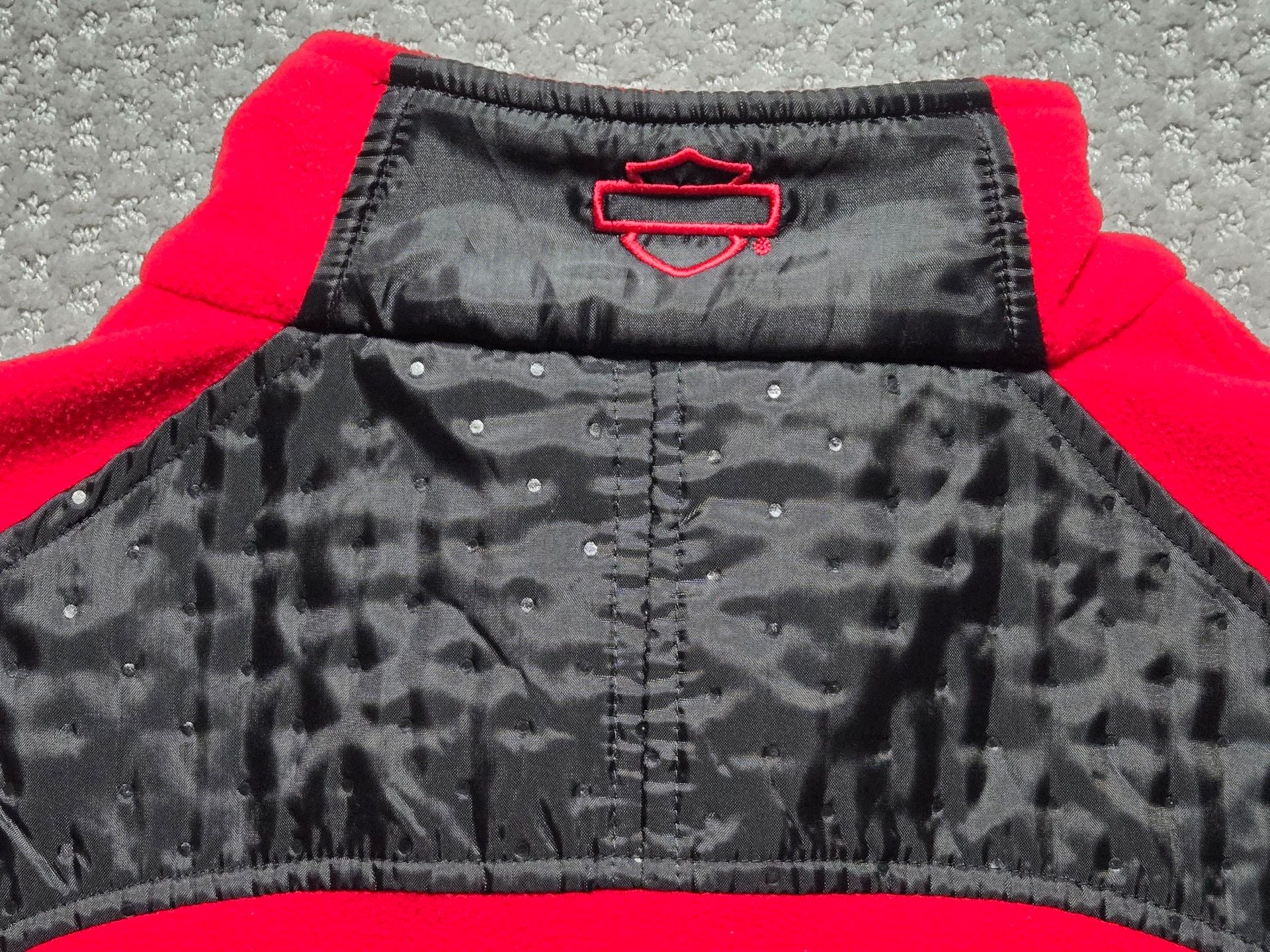 Harley Davidson Fleece Jacket Size 1W Red Black Full Zip 10