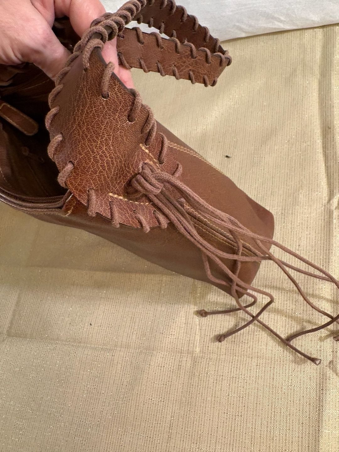 Brown Faux Leather Shoulder Bag 9