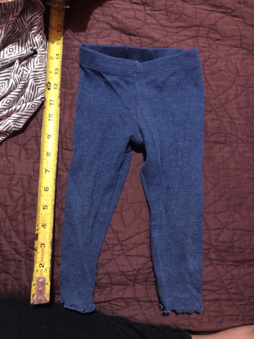 Garanimals Ribbed Leggings Size 12M Blue Lettuce Edge 2
