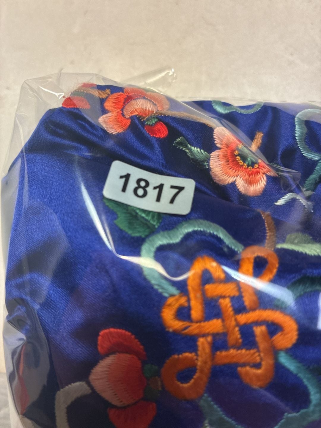Vintage Royal Blue Silk Embroidered Chinese Robe Small Floral 13