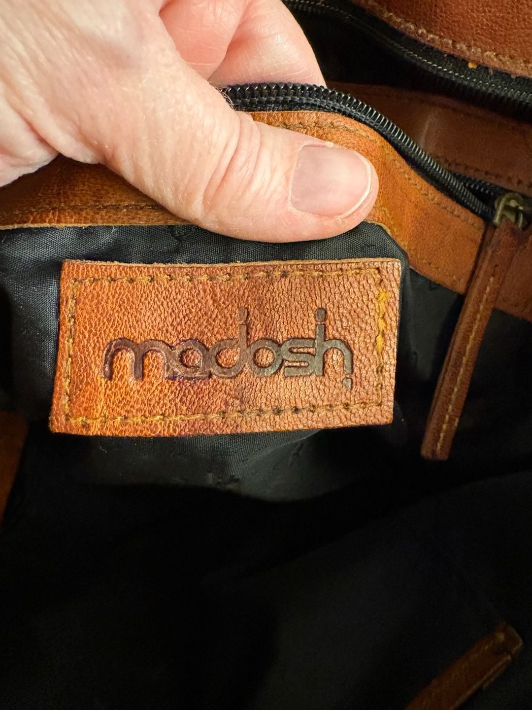 Madosh Brown Leather Tote Bag 7