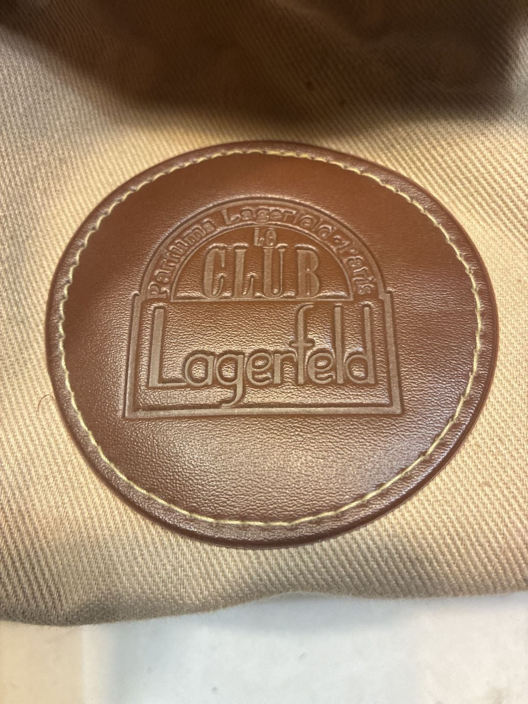 Karl Lagerfeld Le Club Paris Vintage Tan Canvas Travel Duffel Bag 3