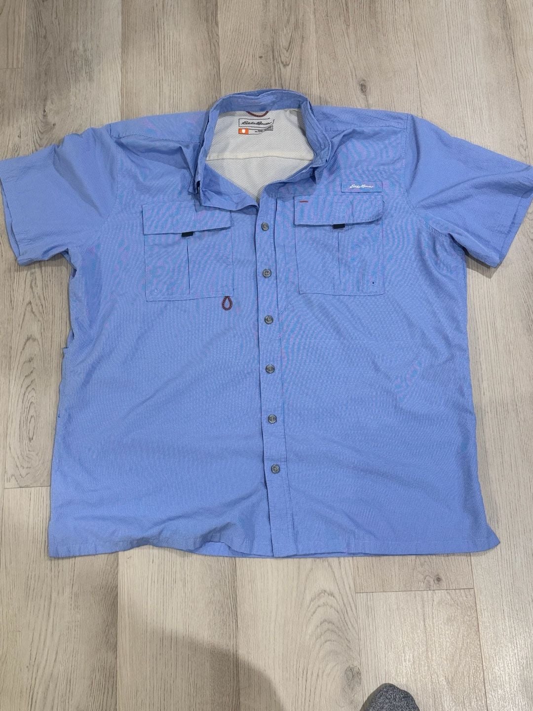 Eddie Bauer Short Sleeve Fishing Shirt T2XL Classic Blue 2