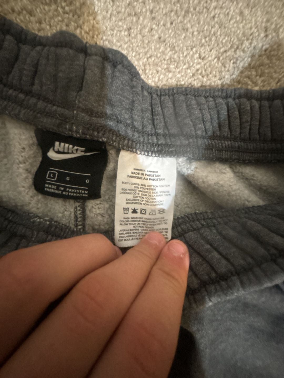 Nike JDI Fleece Shorts Size L Gray Just Do It 5