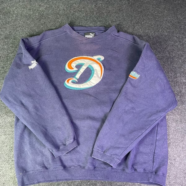Puma Miami Dolphins Vintage Crewneck Sweatshirt Purple