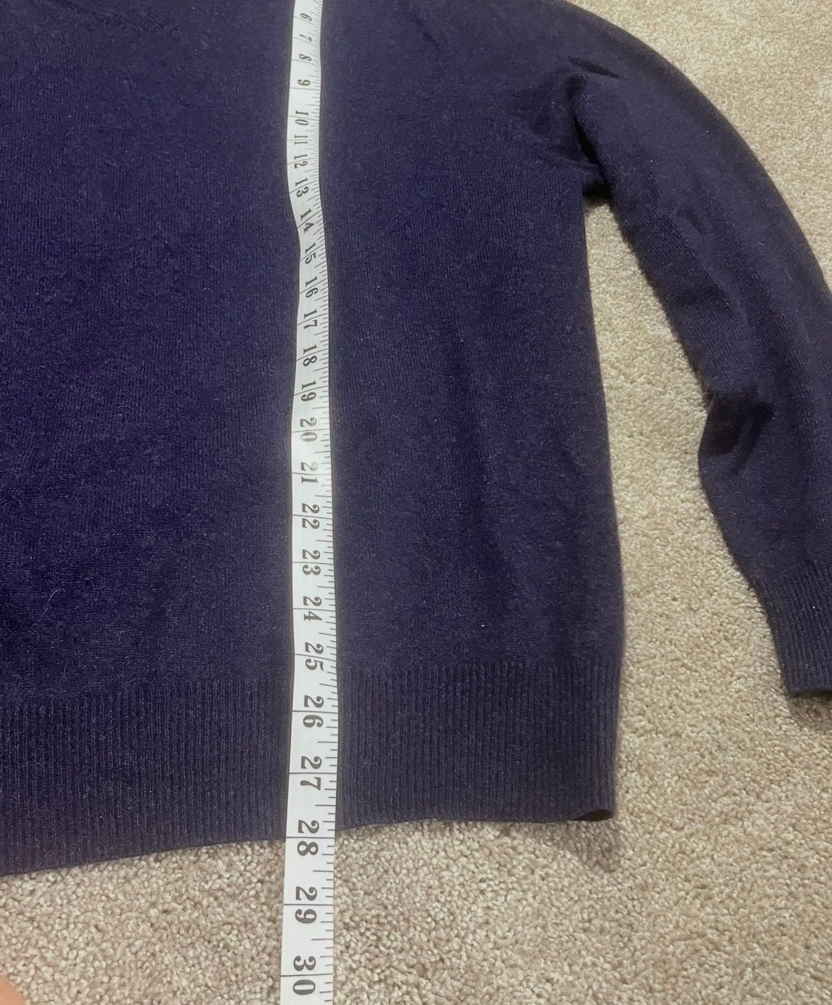 Daniel Bishop V-Neck Sweater Size L Blue 100% Cashmere Pullover 6
