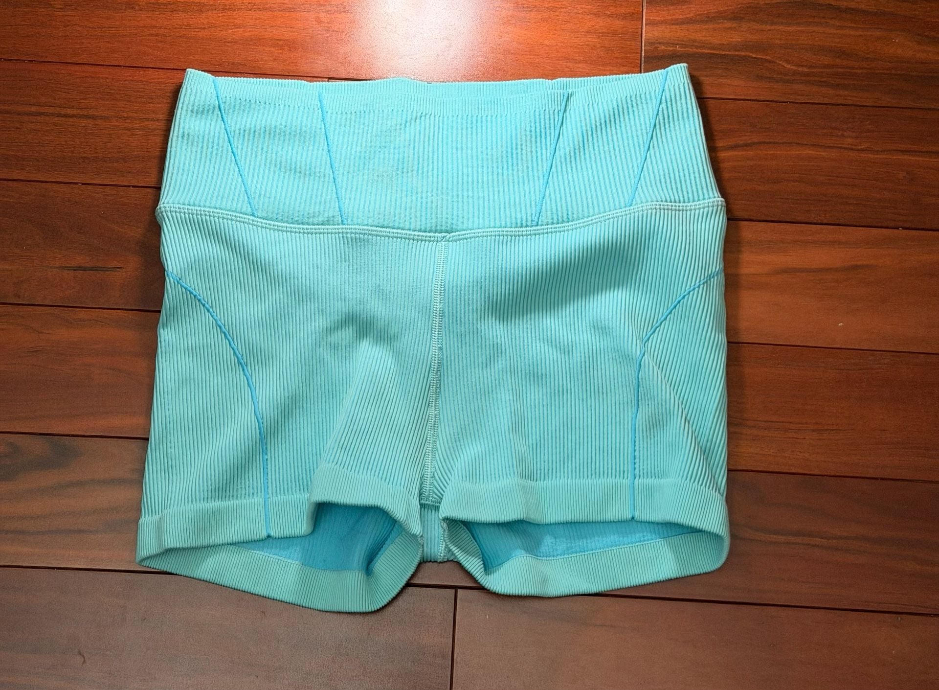 OFFLINE by Aerie Seamless Corset Bike Short Size L Blue Ribbed 2