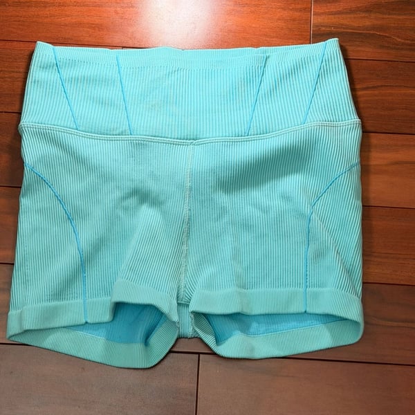 OFFLINE by Aerie Seamless Corset Bike Short Size L Blue Ribbed