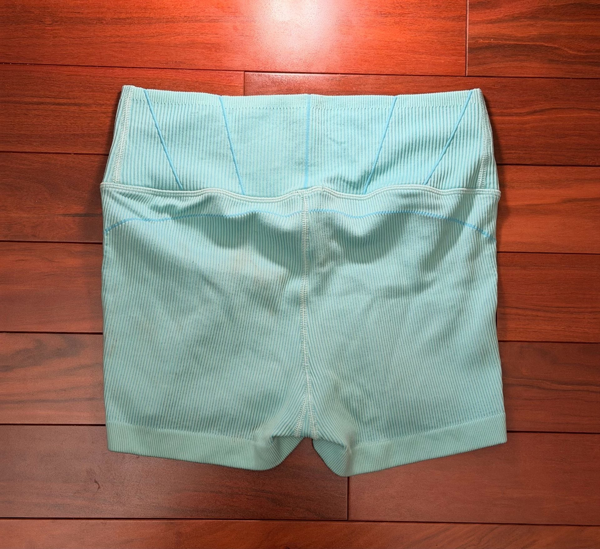 OFFLINE by Aerie Seamless Corset Bike Short Size L Blue Ribbed 3