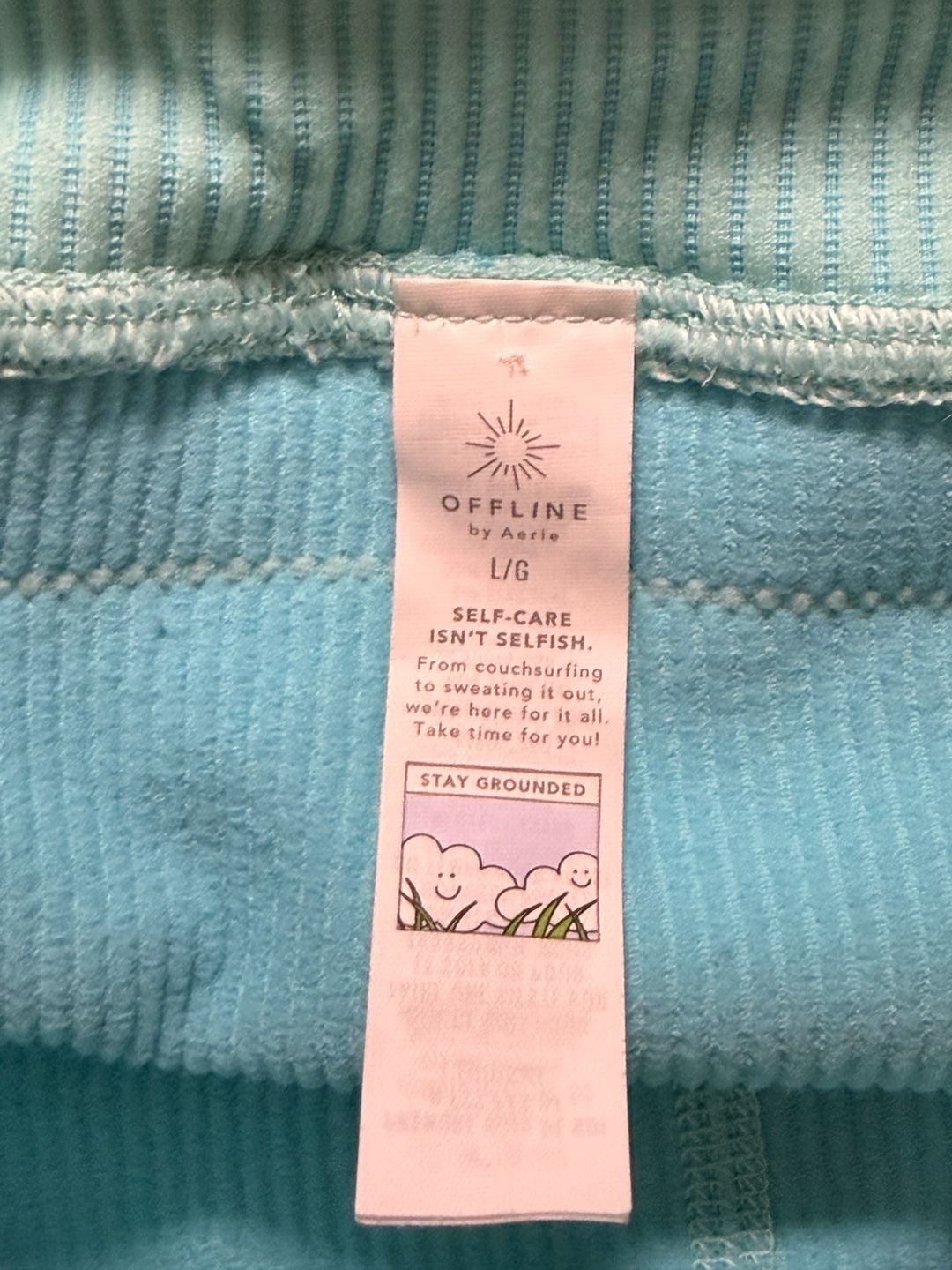 OFFLINE by Aerie Seamless Corset Bike Short Size L Blue Ribbed 4