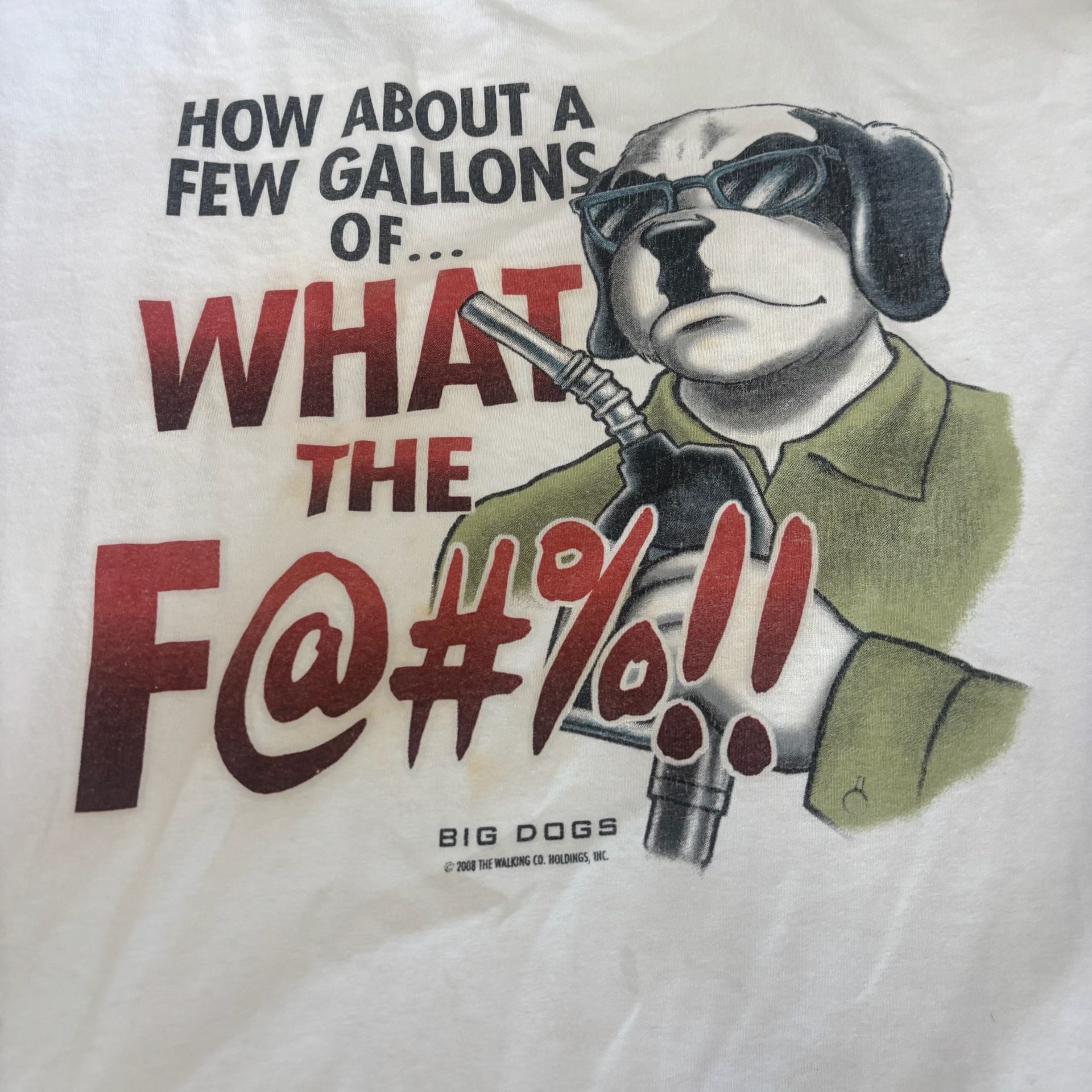 Big Dogs Gas Pump Graphic T-Shirt Size L White 4