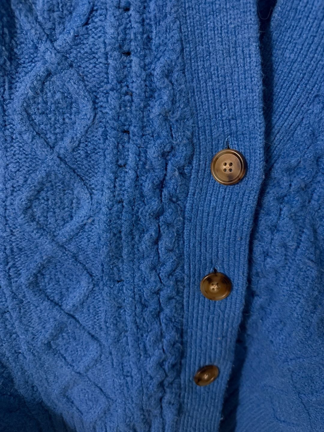 J.Crew Cable Knit Cardigan Size M Blue Oversized Sweater 8