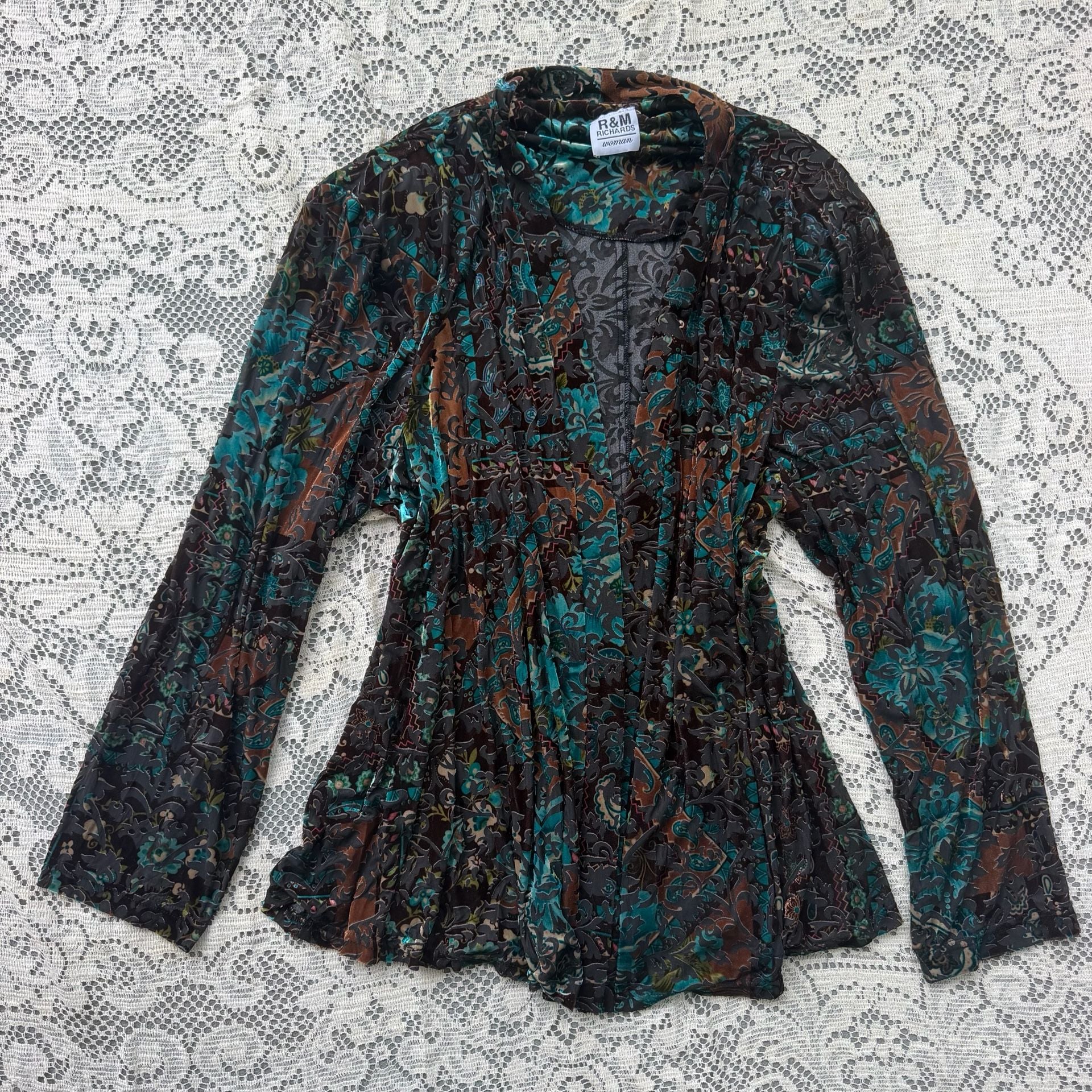 Whimsigoth Vintage velvet cardigan 2