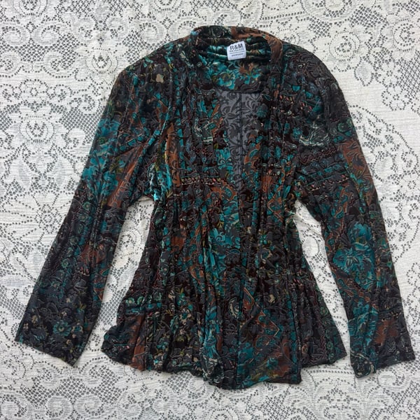 Whimsigoth Vintage velvet cardigan 