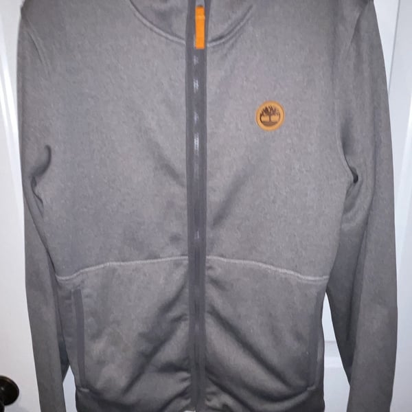 Timberland Full Zip Hoodie Size S/P Gray Fleece Jacket
