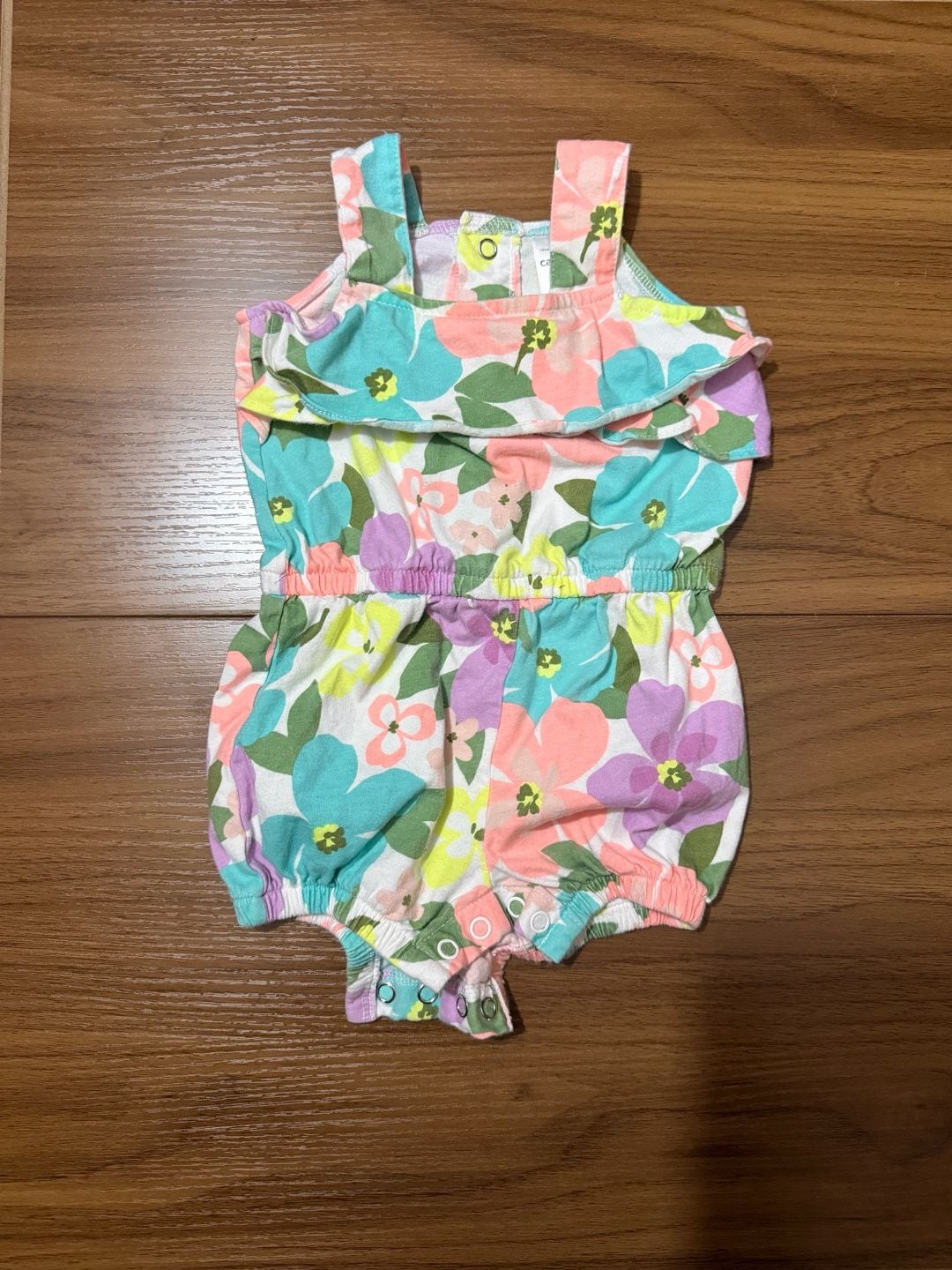 Carter's Floral Tank Romper Size 9M Multicolor 2