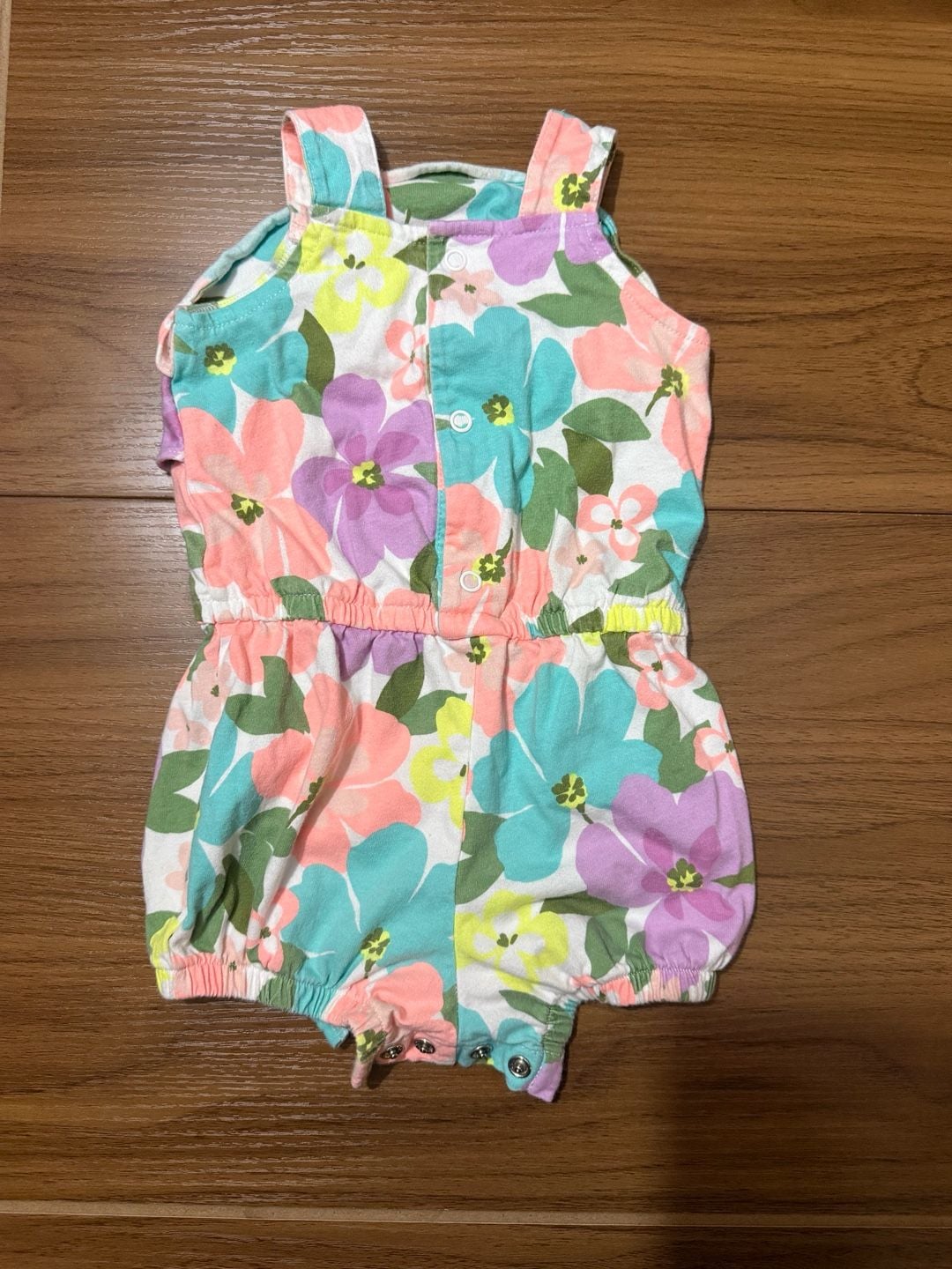 Carter's Floral Tank Romper Size 9M Multicolor 4
