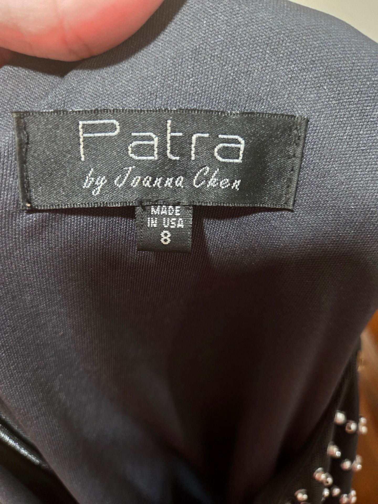 Patra by Joanna Chen Beaded Dress Size 8 Grey Sleeveless Scalloped 6