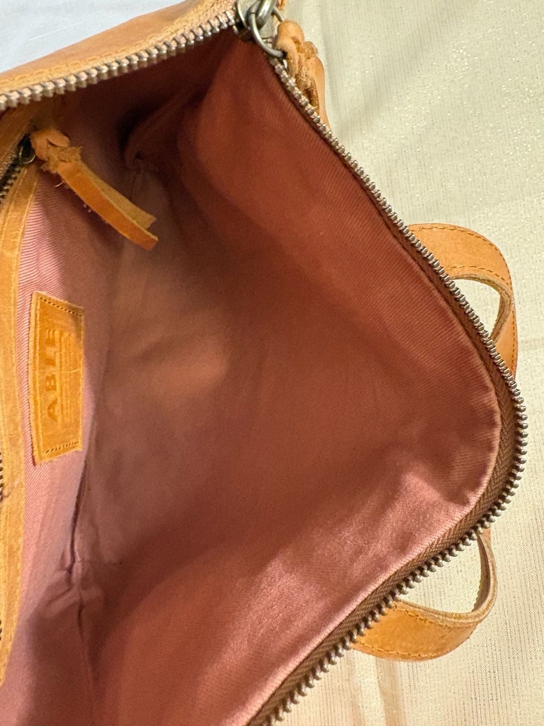 Able Abera Convertible Leather Backpack Cognac 7