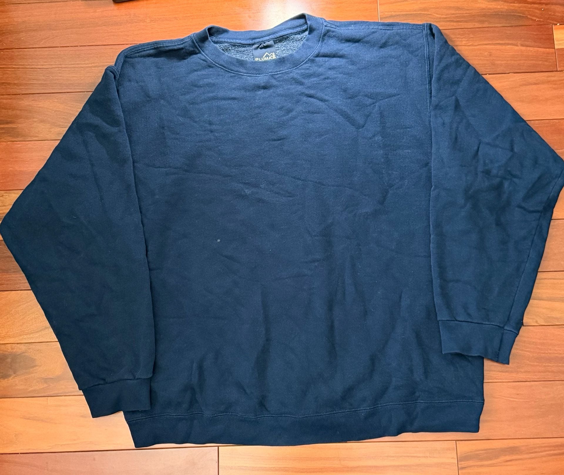Pluma Outdoors Sweatshirt Size XL Navy Blue Blank Crewneck Pullover 2