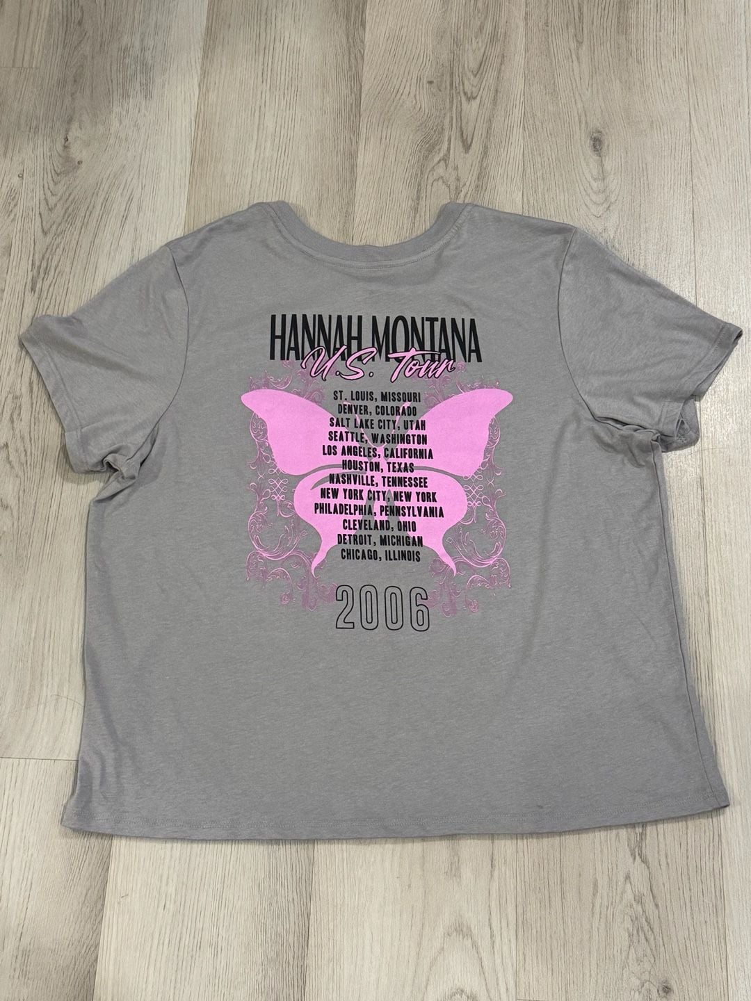 Disney Hannah Montana 2006 US Tour T-Shirt Size XXL Gray 6