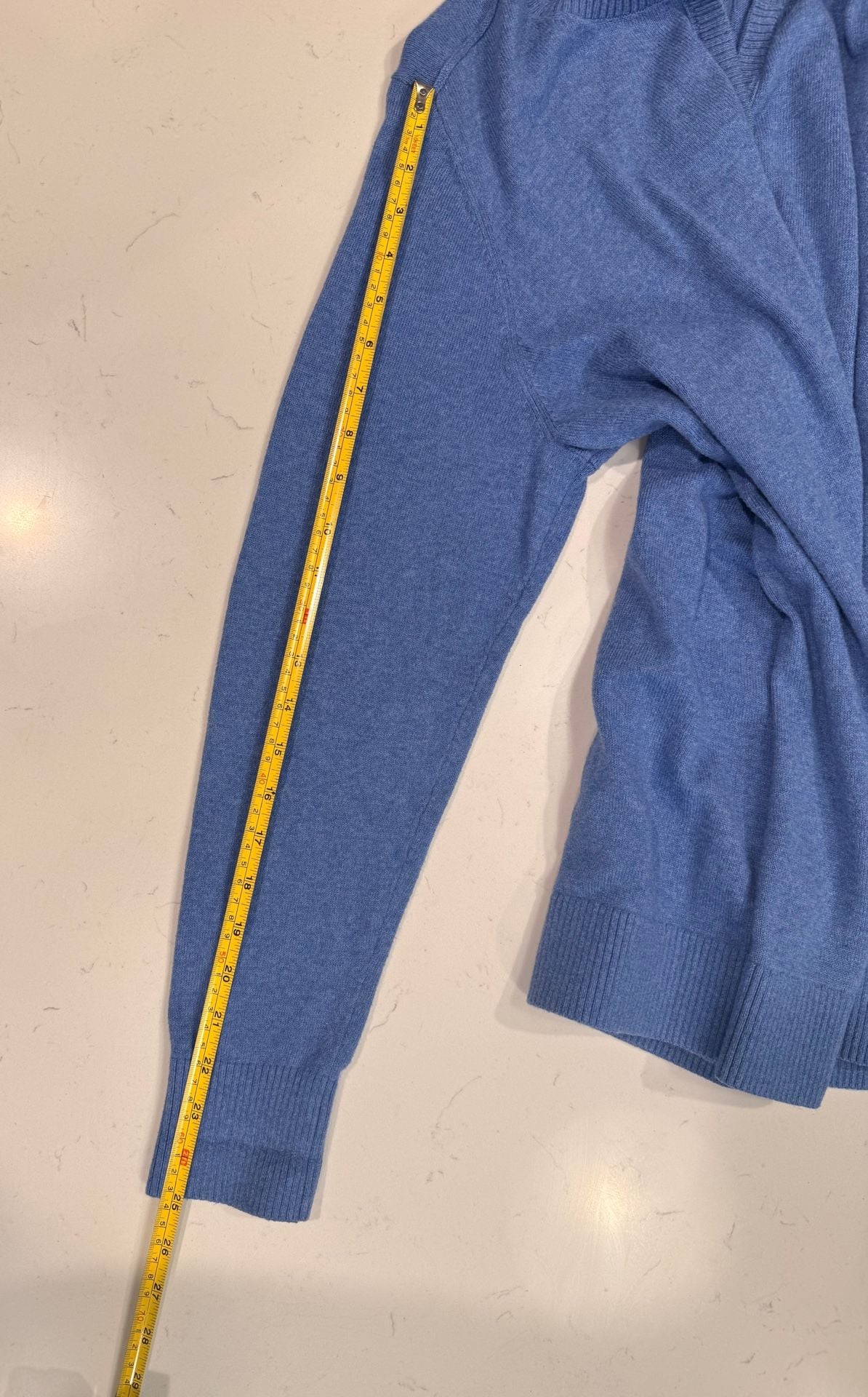 L.L. Bean Cardigan Size XL Blue Button Front Sweater 95% Cotton 5% Cashmere 8