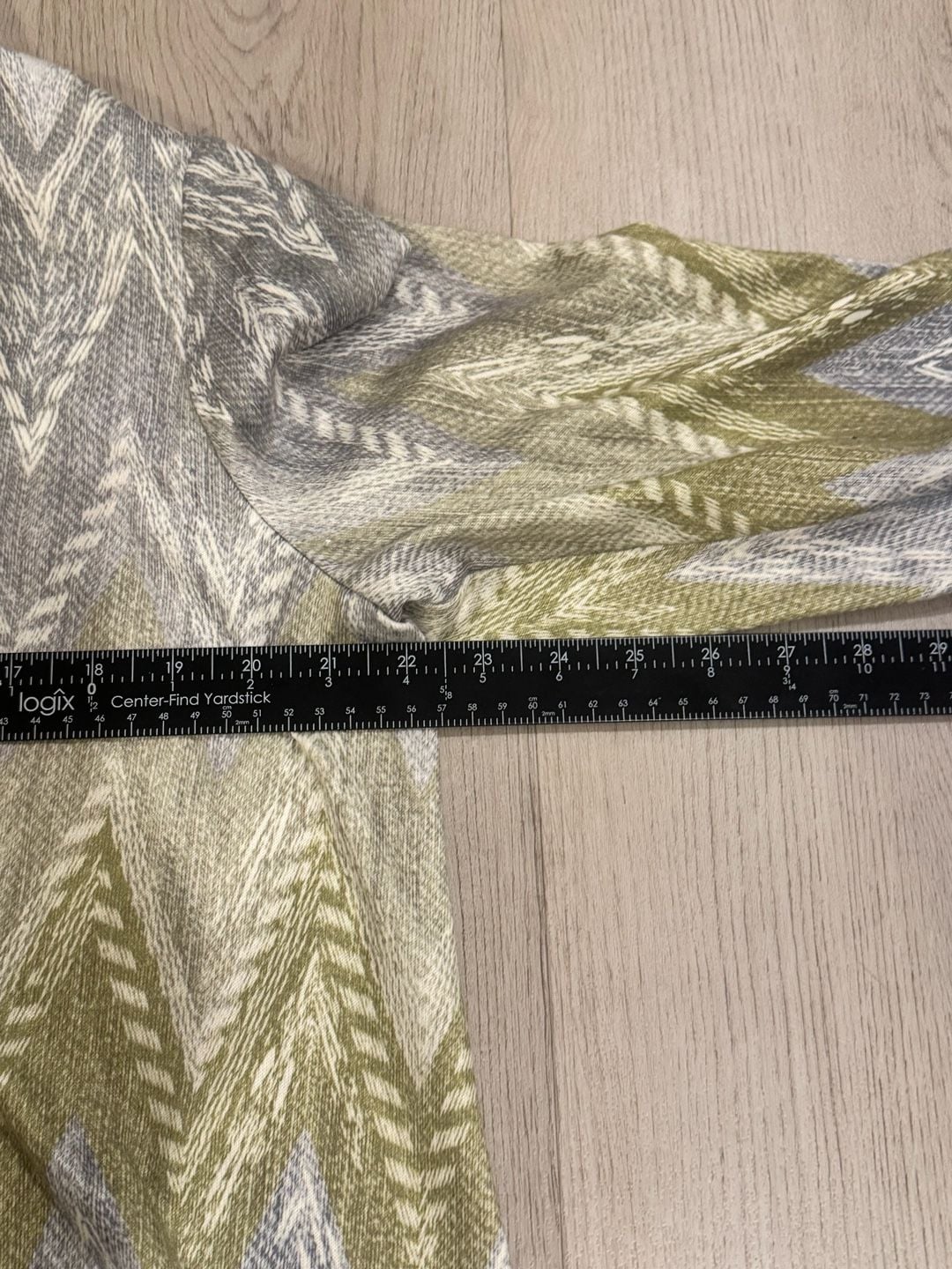 Chico's Luxe Ombre Chevron 3/4 sleeve Cowl neck Lightweight Tunic sz S (1) 4