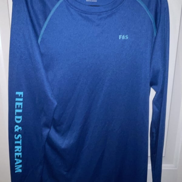 Field & Stream Long Sleeve Performance Shirt Size SM Blue Athletic Top