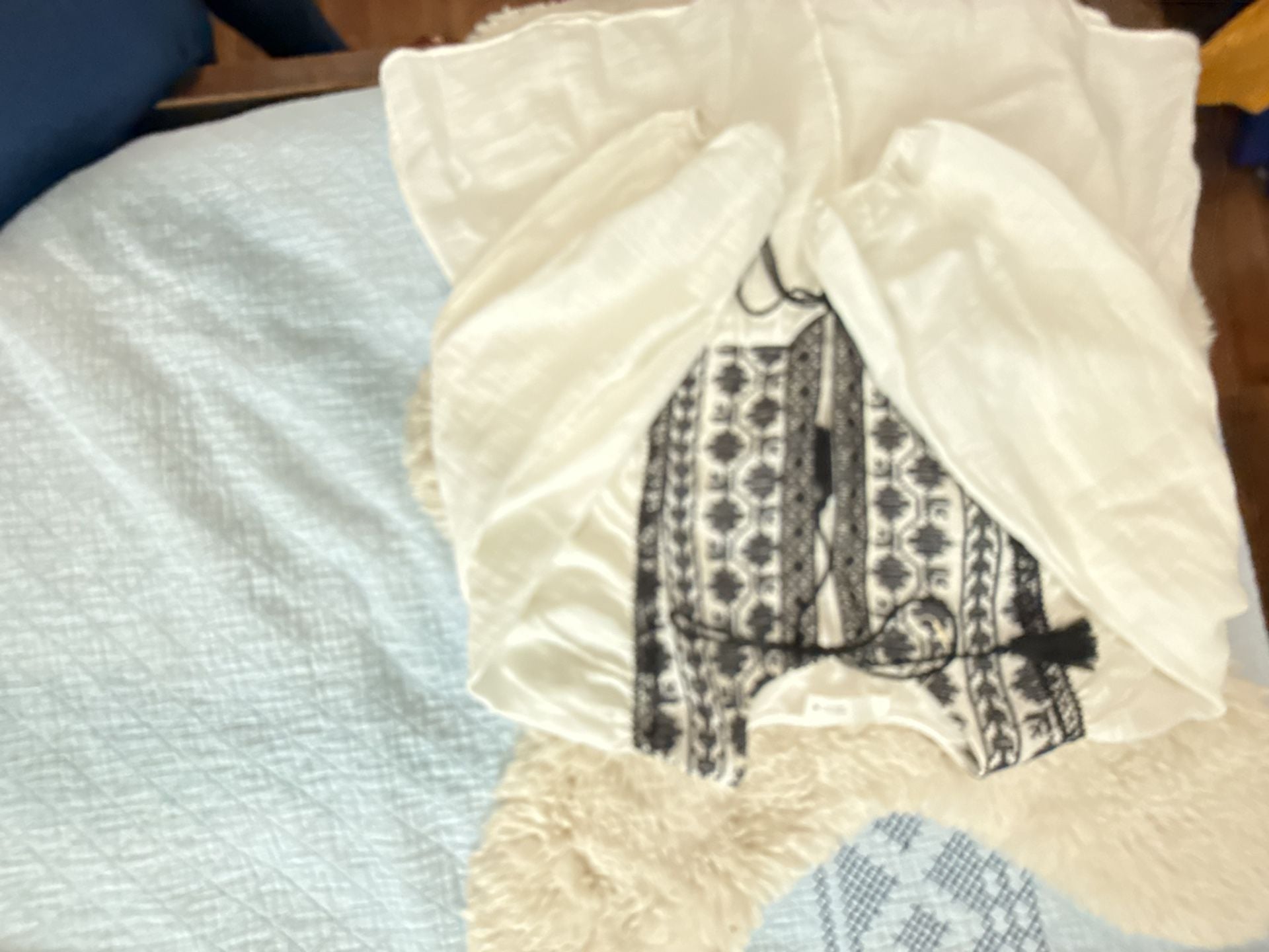 Zara Embroidered Boho Blouse Size M White Black Tassel 7